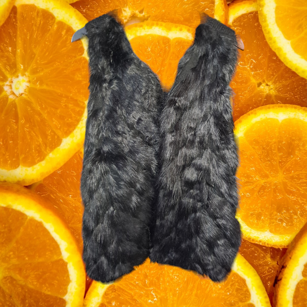 Napa Valley Petite Knit and Faux Fur Black Vest Size‎ PXL